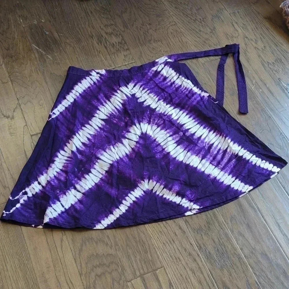 Wrap Around Tie Dye Skirt - Picture 2 of 4